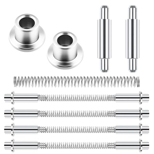 Sturmtür-Scharnierstift-Set, inklusive 8 Aluminium-Scharnierstiften, 8 Buchsenkappen, 4 Stahlfedern, Hardware-Kit, Sturmtür-Ersatzteile mit Scharnieren für Croft-Türen oder andere Sturmtüren, 4 Stück von Emsiok