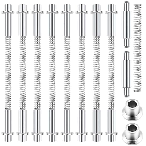 Sturmtür-Scharnierstift-Set, inklusive 8 Aluminium-Scharnierstiften, 8 Buchsenkappen, 4 Stahlfedern, Hardware-Kit, Sturmtür-Ersatzteile mit Scharnieren für Croft-Türen oder andere Sturmtüren, 8 Stück von Emsiok