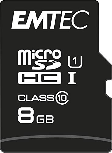 Emtec microSD Class10 Gold+ 8GB Flash Speicher (inkl. SD Adapter), Schwarz / Gold von Emtec