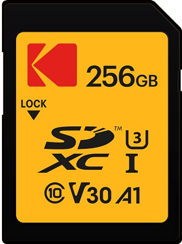 Emtec Kodak Ultra SD-Speicherkarte 256GB, UHS-I U3 V30, Class10, Lesegeschwindigkeit bis 95MB/s und Schreibgeschwindigkeit bis 85MB/s von KODAK
