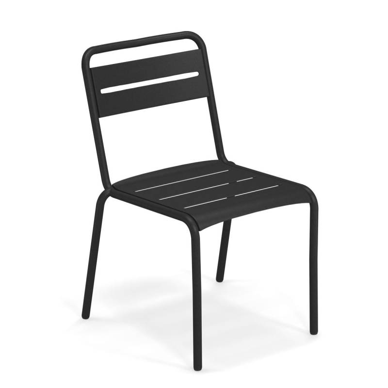 Emu Star Stuhl Gartenstuhl Stahl Schwarz Outdoorstuhl Sitzmöbel Balkon Möbel B-Ware von Emu