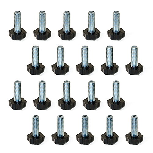 Emuca 2020605 verstellbarer Fuss für Möbel, Gewinde M8x38 mm, Set aus 20 Stück von Emuca
