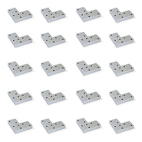 Emuca 2039425 Set aus 20 Füßen für Möbel/Schrank/Bett aus Aluminiumfarbenem Kunststoff, 12 mm von Emuca