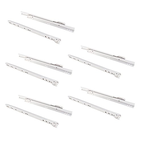Emuca - Schubladenführungen mit Rollen und Teilauszug, Weiß lackiert, 300 mm, 5 Stück Emuca - Schubladenführungen mit Rollen und Teilauszug, Weiß lackiert, 300 mm, 5 Stück von Emuca