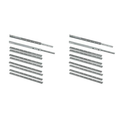 Emuca 3009805-5 Sets (10 Stück) Schubladenführungen, teilauszug mit Rollen 17mm x 278mm (Packung mit 2) von Emuca