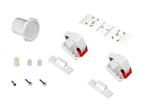 Emuca 8929420 Unsichtbares Sicherheitsschloss Kindersicherung für Schranktüren und Schubladen (2 Schlösser + 1 Magnetschlüssel) von Emuca