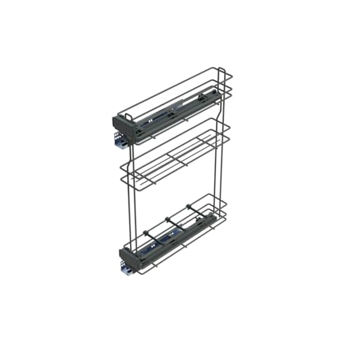 Emuca - Ausziehbares Flaschenregal mit sanfter Schließung, linke Seite, 3 Tablets, Modul 800x150mm, Stahl, Anthrazitgrau Emuca - Ausziehbares Flaschenregal mit sanfter Schließung, linke Seite, 3 Tablets, Modul 800x150mm, Stahl, Anthrazitgrau von Emuca