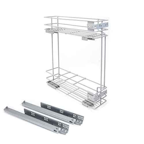 Emuca - Flaschenregal seitlich ausziehbar Supra mit sanftem Schließen, Modul 150mm, Grau metallic, Stahl Emuca - Flaschenregal seitlich ausziehbar Supra mit sanftem Schließen, Modul 150mm, Grau metallic, Stahl von Emuca