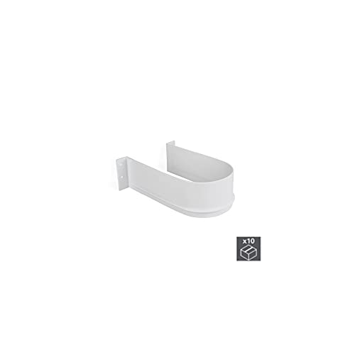 Emuca - Geschwungener Sifhonblende für Kütche schublade oder Badezimmerschublade, Weiß, Set aus 10 von Emuca