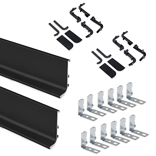 Emuca - Gola-Aufsatzprofilsatz für Küchenmöbel, schwarz, Aluminium von Emuca