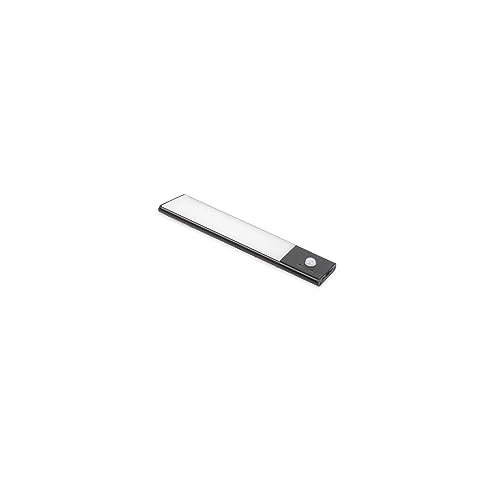 Emuca - LED-Einbauleuchte Kaus Black USB Aufladbar mit Bewegungssensor, 240mm, Schwarz, Kunststoff und Aluminium von Emuca