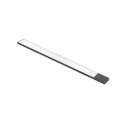 Emuca - LED-Einbauleuchte Kaus Black USB Aufladbar mit Switch, 400mm, Schwarz, Kunststoff und Aluminium von Emuca