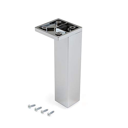 Emuca - Möbelbeine, Möbelfüße aus Verchromt Kunststoff, Set aus 4 Füßen höhe 140mm mit Montageschrauben Emuca - Möbelbeine, Möbelfüße aus Verchromt Kunststoff, Set aus 4 Füßen höhe 140mm mit Montageschrauben von Emuca