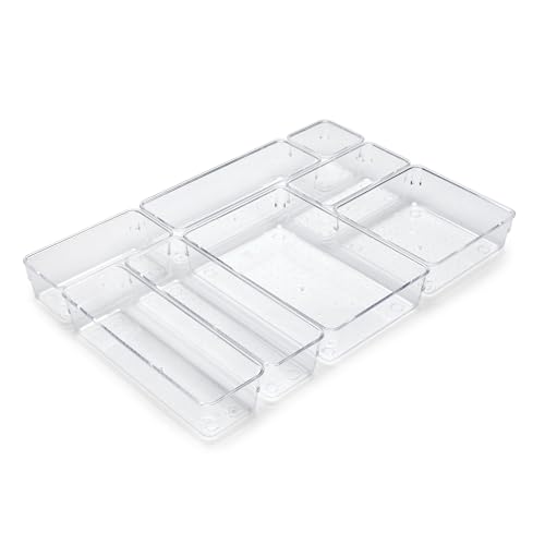 Emuca - Organizer-Würfel-8er Kit für Schublade, Kunststoff, Transparent von Emuca