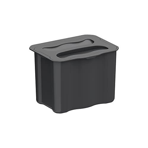 Emuca - Recycle Zusatz-Recyclingbehälter, Kleine Eimer 5 L für die Küche, Anthrazitgrauer Kunststoff, 1 einh von Emuca