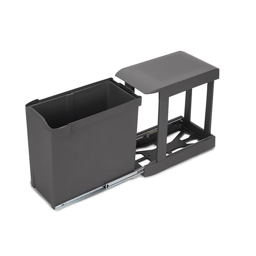 Emuca - Recyclingbehälter für Küche, 1 x 30 Liter, Unterseitigbefeistigung und automatische Extraktion, Stahl und Kunststoff, Anthrazitgrauer Emuca - Recyclingbehälter für Küche, 1 x 30 Liter, Unterseitigbefeistigung und automatische Extraktion, Stahl und Kunststoff, Anthrazitgrauer von Emuca