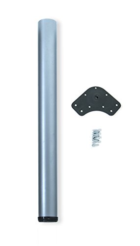 Emuca - Regulierbares Tischbein Ø60x870mm, 1er Set aus Stahl, regulierbare Höhe 870-890mm, Metallic-Grau-Finish von Emuca