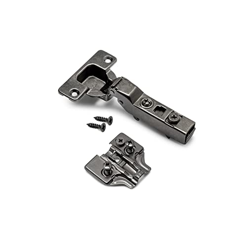 Emuca - Set Scharnier Mittelanschlag X91 mit sanftes Schließen und Montageplatte Euro, öffnung 105º, Titanium, Stahl, 20 St. Emuca - Set Scharnier Mittelanschlag X91 mit sanftes Schließen und Montageplatte Euro, öffnung 105º, Titanium, Stahl, 20 St. von Emuca