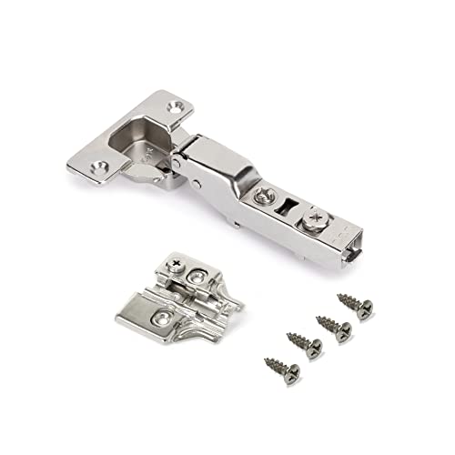 Emuca - Set Scharnier Mittelanschlag X92 mit sanftes Schließen und Montageplatte, Montageplatte zum Anschrauben, 105º Öffnungswinke, Vernickelt, Stahl, 20 St. Emuca - Set Scharnier Mittelanschlag X92 mit sanftes Schließen und Montageplatte, Montageplatte zum Anschrauben, 105º Öffnungswinke, Vernickelt, Stahl, 20 St. von Emuca