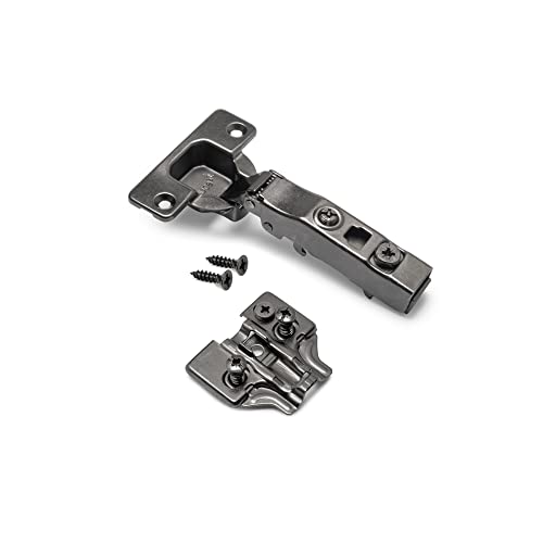 Emuca - Set Scharniere für Eckanschlag X91 mit sanftes Schließen und Montageplatte, mit Montageplatte Euro, öffnung 105º, Titanium, 20 St. Emuca - Set Scharniere für Eckanschlag X91 mit sanftes Schließen und Montageplatte, mit Montageplatte Euro, öffnung 105º, Titanium, 20 St. von Emuca