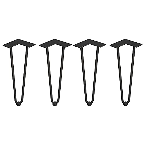 Emuca - Set aus 4 Set aus Vier Hairpin 2-Stangentischbeinen, Höhe 400 mm, schwarz lackiert, Stahl Emuca - Set aus 4 Set aus Vier Hairpin 2-Stangentischbeinen, Höhe 400 mm, schwarz lackiert, Stahl von Emuca