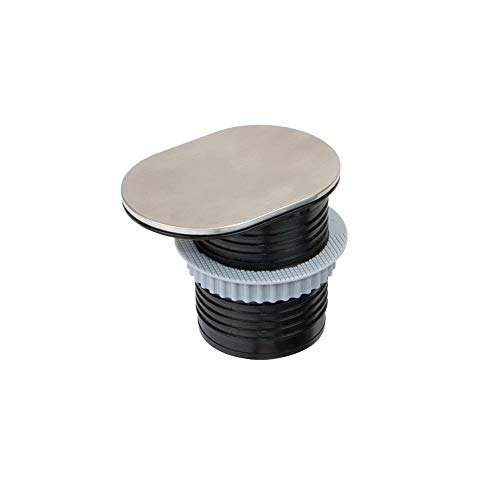 Emuca - Steckdosenleiste mit Einer Abdeckung für Mehrfachstecker mit 1 EU-Schuko-Stecker und 1 USB-Anschluss, vertikaler vertiefter Steckdosenturm für küchenarbeitsplatte oder bürotisch. von Emuca