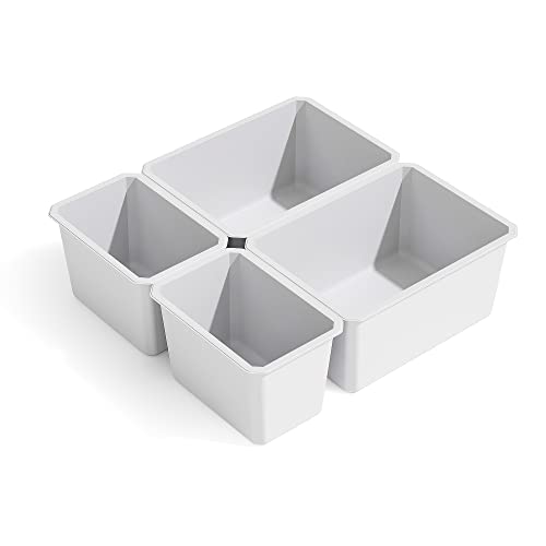 Emuca - Tidy Bad Schublade Organisator Würfel, 4 Würfel, Weißer Kunststoff von Emuca