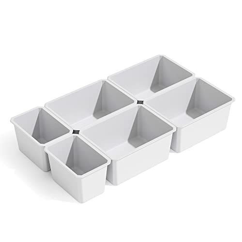 Emuca - Tidy Bad Schublade Organisator Würfel, 6 Würfel, Weißer Kunststoff von Emuca