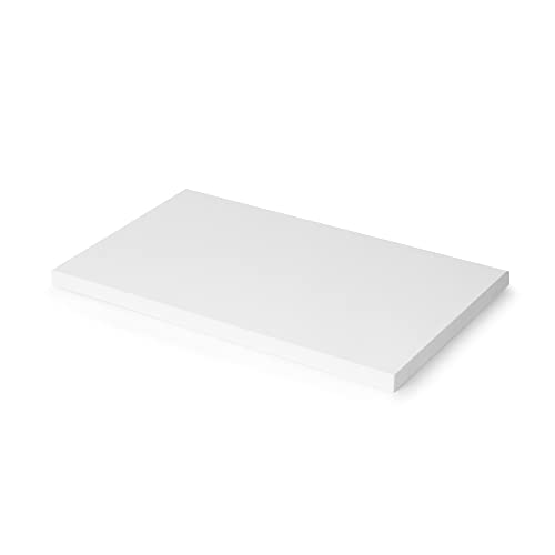 Emuca - Tischplatten für Küche, Esstisch oder Schreibtisch, Rechteckige Tischplatte 900x500mm, Weiß lackiert, Holz von Emuca