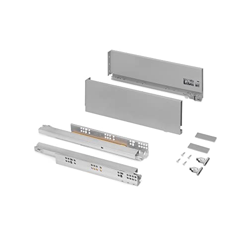 Emuca - Vertex Schublade 40 kg Höhe 131 mm, Tiefe:400mm, Grau metallic, Stahl, 1 St. von Emuca