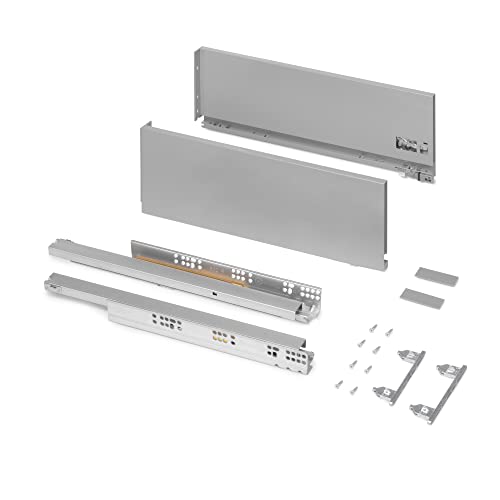 Emuca - Vertex Schublade 40 kg Höhe 178 mm, Tiefe:350mm, Grau metallic, Stahl, 1 St. von Emuca