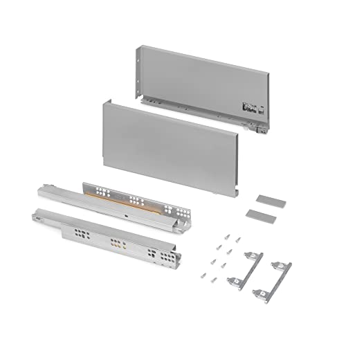 Emuca - Vertex Schublade 40 kg Höhe 178 mm, Tiefe:400mm, Grau metallic, Stahl, 1 St. von Emuca