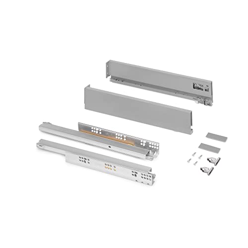 Emuca - Vertex Schublade 40 kg Höhe 93 mm, Tiefe:350mm, Grau metallic, Stahl, 1 St. von Emuca