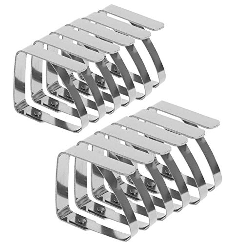 Emwel Tischdeckenklammer - 12 STÜCK Tischtuchklammer Tischtuch Klammer Edelstahl Tischklammern Tischdeckenklemmen Tischdeckenhalter Tischdeckenhalter (7 cm x 8 cm) für Dicke 3-5 cm von Emwel