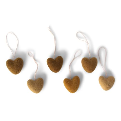 6 Herzen aus Filz (Dusty Colours) - Muttertag - En Gry & SIF - Fair Trade - handgemacht von Én Gry & Sif