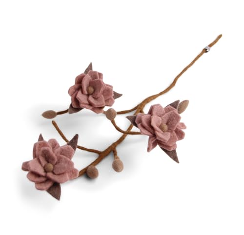 Én Gry & Sif Deko-Zweig Magnolie für Vase im Scandi-Stil I Natur-Filz, Hand-Made, fair-Trade I braun mit rosé farbenen Blüten - 1x - 60cm Én Gry & Sif Deko-Zweig Magnolie für Vase im Scandi-Stil I Natur-Filz, Hand-Made, fair-Trade I braun mit rosé farbenen Blüten - 1x - 60cm von Gry & Sif