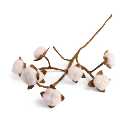 Én Gry & Sif Deko Zweig für Vase I Baumwollzweig Scandi I Handgefertigter Naturfilz Fair-Trade I Baumwollblüten - 1 x - 60 cm Én Gry & Sif Deko Zweig für Vase I Baumwollzweig Scandi I Handgefertigter Naturfilz Fair-Trade I Baumwollblüten - 1 x - 60 cm von Én Gry & Sif