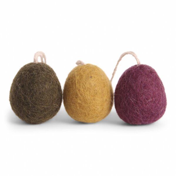 Gry & Sif Filz-Ostereier dunkle Farben 3er Set von Gry & Sif