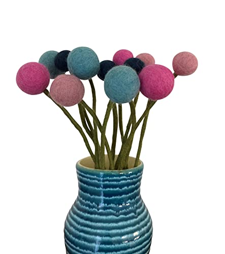 Én Gry & Sif - Filzblumen Strauß Blumen aus Filz - Blumenstrauß - Fair Trade - handgemacht (Mandelblüte), einzelene Blume: 31cm von Én Gry & Sif