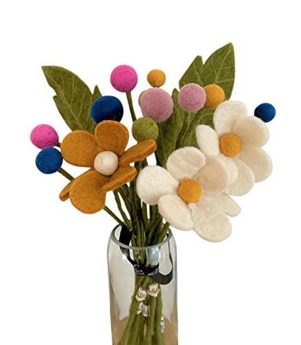 Én Gry & Sif - Filzblumen Strauß Blumen aus Filz - Blumenstrauß - Fair Trade - handgemacht (Sommerwiese) von Én Gry & Sif