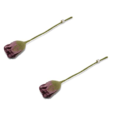 Én Gry & Sif Filzblumen Tulpen (2 Stück) - handgemachte Kunstblumen aus Filz - Frühling - Filzblüten - Trockenblumen - handgemacht (lila Tulpen) von Én Gry & Sif