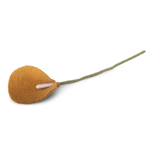 Én Gry & Sif Filzblumen handgefilzte einzelne Lilie/Flamingoblume/Calla - Blumen aus Filz - Fair Trade handgemacht (1 Blume (gelb)) von Én Gry & Sif