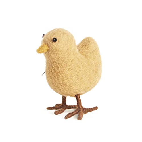 Gry & SIF Filzküken zum Aufhängen oder Hinstellen, Osterdeko, Osterküken, Osteranhänger, Ostern, Frühlingsdeko aus Filz, Fairtrade, Handmade, Scandi | 1x Küken, Sandgelb, H10 x B8 cm von Én Gry & Sif