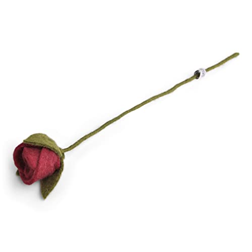 Én Gry & Sif Kunst-Rosen im Scandi-Stil, ewig haltbare Rose, künstlich aus Natur-Filz, Hand-Made, fair-Trade I 1x Deko Rose rot von Gry & Sif
