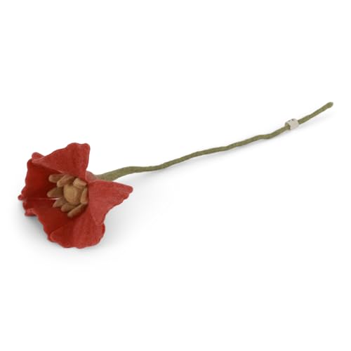 Gry & SIF Sommerblumen aus Filz (Mohnblumen, Kosmeen) Filzblumen Blumenstrauß Muttertag (Mohnblume - Koralle) von Én Gry & Sif