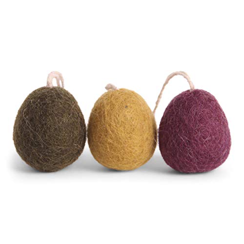 Osteranhänger Eier aus Filz dunkel 3er Set von Én Gry & Sif