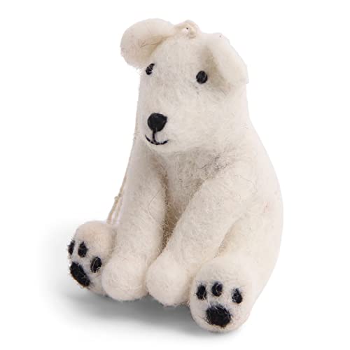 Weihnachtsanhänger Baumschmuck Eisbär sitzend Filz von Én Gry & Sif
