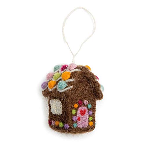 Weihnachtsanhänger Baumschmuck Mini Lebkuchenhaus Filz von Én Gry & Sif