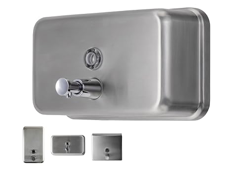 EnBath Seifenspender zur Wandmontage, horizontaler Edelstahl-Seifenspender zur Wandmontage für Badezimmer – hochwertiges Design mit auslaufsicherer Pumpe und korrosionsgeschütztem Futter – 1100 ml von EnBath