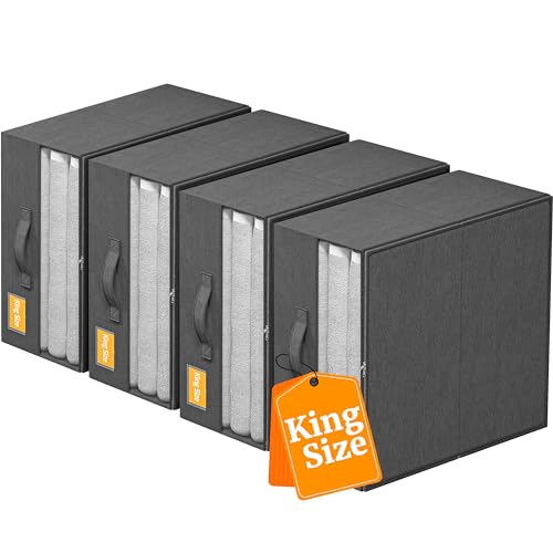EnHomee Bettlaken-Organizer und Aufbewahrung, Schrank-Organizer und Aufbewahrung für Queensize-Bettlaken-Set und King-Size-Bettlaken, Bettlaken-Organizer mit Fenster und Etikett, Grau, 38,5 x 34 x 13 EnHomee Bettlaken-Organizer und Aufbewahrung, Schrank-Organizer und Aufbewahrung für Queensize-Bettlaken-Set und King-Size-Bettlaken, Bettlaken-Organizer mit Fenster und Etikett, Grau, 38,5 x 34 x 13 von EnHomee